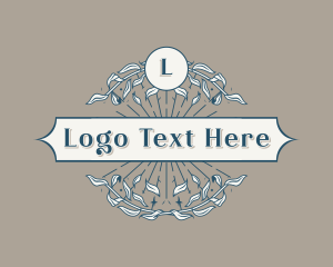 Rustic - Vintage Leaf Wreath logo design