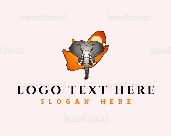 South Africa Wild Elephant Logo