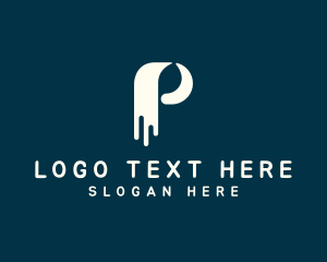 Digital Marketing - Modern Paint Letter P logo design