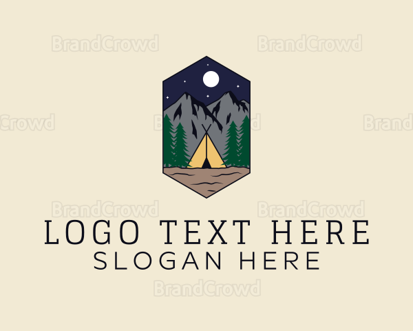 Mountain Campground Scenery Logo