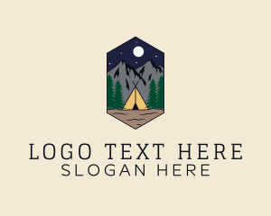 Peak - Mountain Campground Scenery logo design