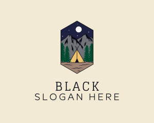 Tent - Mountain Campground Scenery logo design