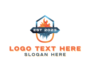 Thermal - Fire Ice Air Conditioning logo design