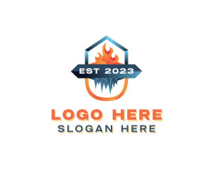 Heating - Fire Ice Air Conditioning logo design