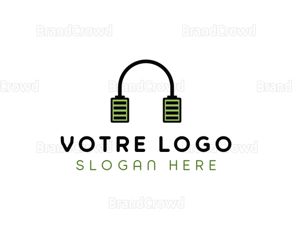 Audio Headphones Battery Logo