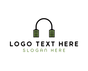 Headphones - Audio Headphones Battery logo design