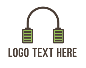 Headphones - Battery Headphones logo design