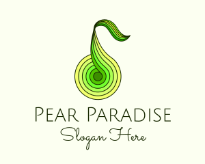 Geometric Pear Fruit  logo design