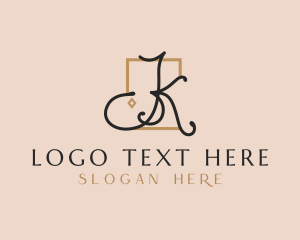 Elegant - Cursive Calligraphy Letter K logo design