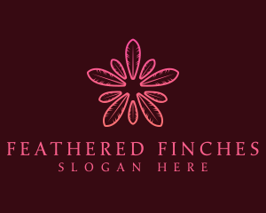 Pink Feather Wellness logo design