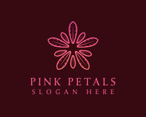 Pink Feather Wellness logo design