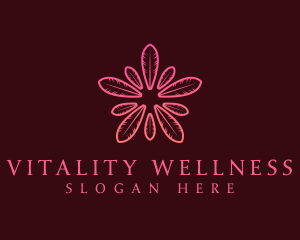 Pink Feather Wellness logo design