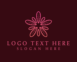 Leaf - Pink Feather Wellness logo design