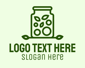 Jar - Green Herb Leaf Jar logo design