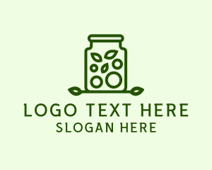 Vegan - Healthy Greens Jar logo design