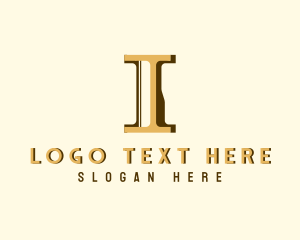 Letter I - Art Deco Boutique Pillar logo design