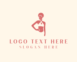 Afro - Woman Bikini Lingerie logo design