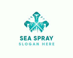 Housekeeping Cleaning  Building logo design