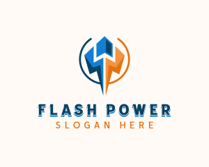 Power Lightning Bolt logo design