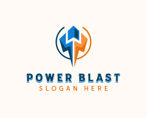 Power Lightning Bolt logo design