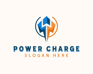 Power Lightning Bolt logo design