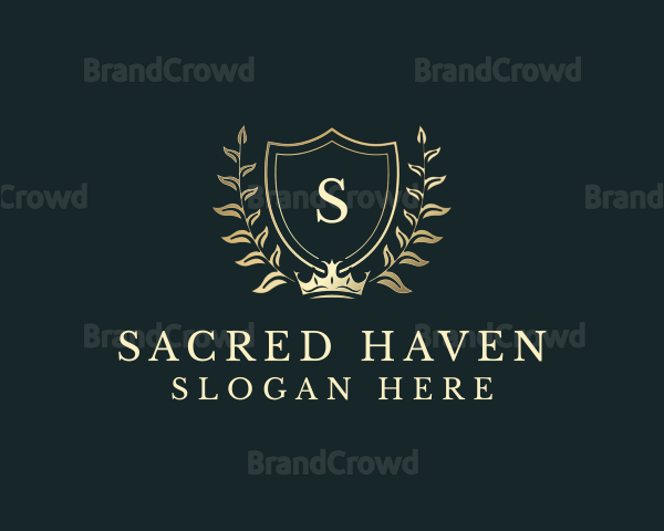 Crown Shield Wreath Logo