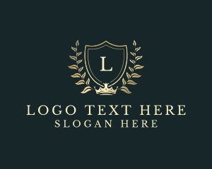 Classic - Crown Shield Wreath logo design