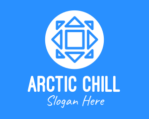 Freezing - Winter Ice Snowflake logo design