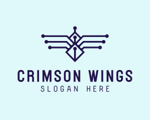 Digital Tech Wings logo design