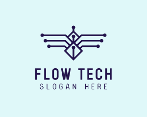 Digital Tech Wings logo design