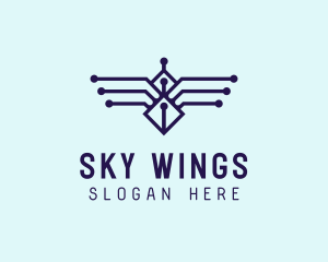 Digital Tech Wings logo design