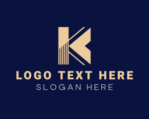 Metro - Abstract Building Letter K logo design