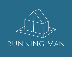 Monoline - Geometric House Real Estate logo design
