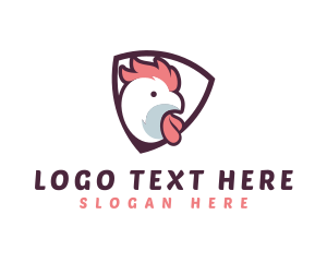Farm Animal - Rooster Chicken Shield logo design