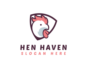 Hen - Rooster Chicken Shield logo design