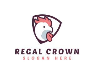 Rooster Chicken Shield logo design