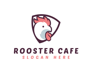 Rooster Chicken Shield logo design