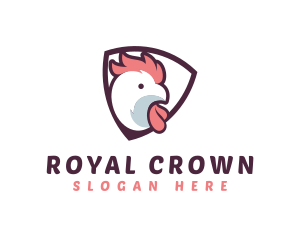 Rooster Chicken Shield logo design