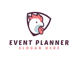 Rooster Chicken Shield logo design