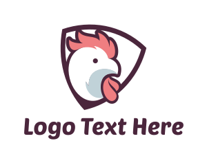 Shield - Chicken Mascot Shield logo design