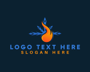 Fiery - Heating Ice Hvac logo design