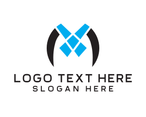 Edge - Futuristic Modern Tech Letter M logo design