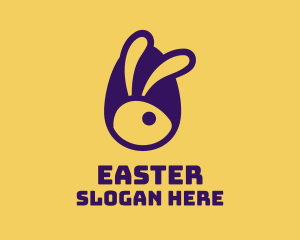 Violet Easter Rabbit logo design