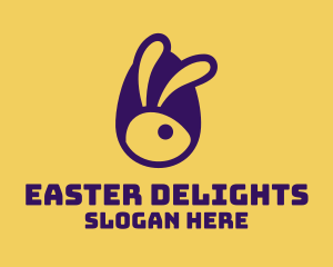 Easter - Violet Easter Rabbit logo design
