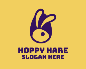 Violet Easter Rabbit logo design