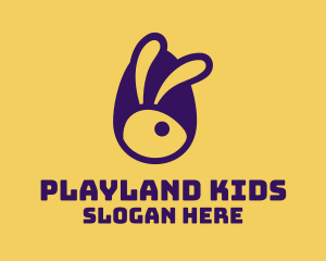 Violet Easter Rabbit logo design