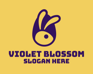 Violet Easter Rabbit logo design