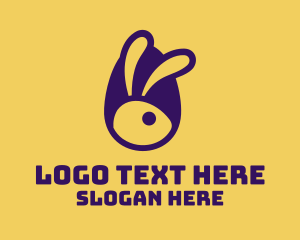 Vet - Violet Easter Rabbit logo design