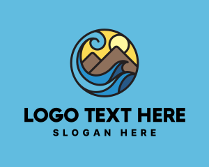 Summer - Mountain Wave Surf logo design