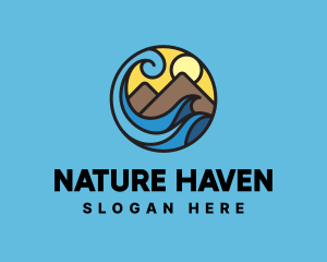 Mountain Wave Surf logo design